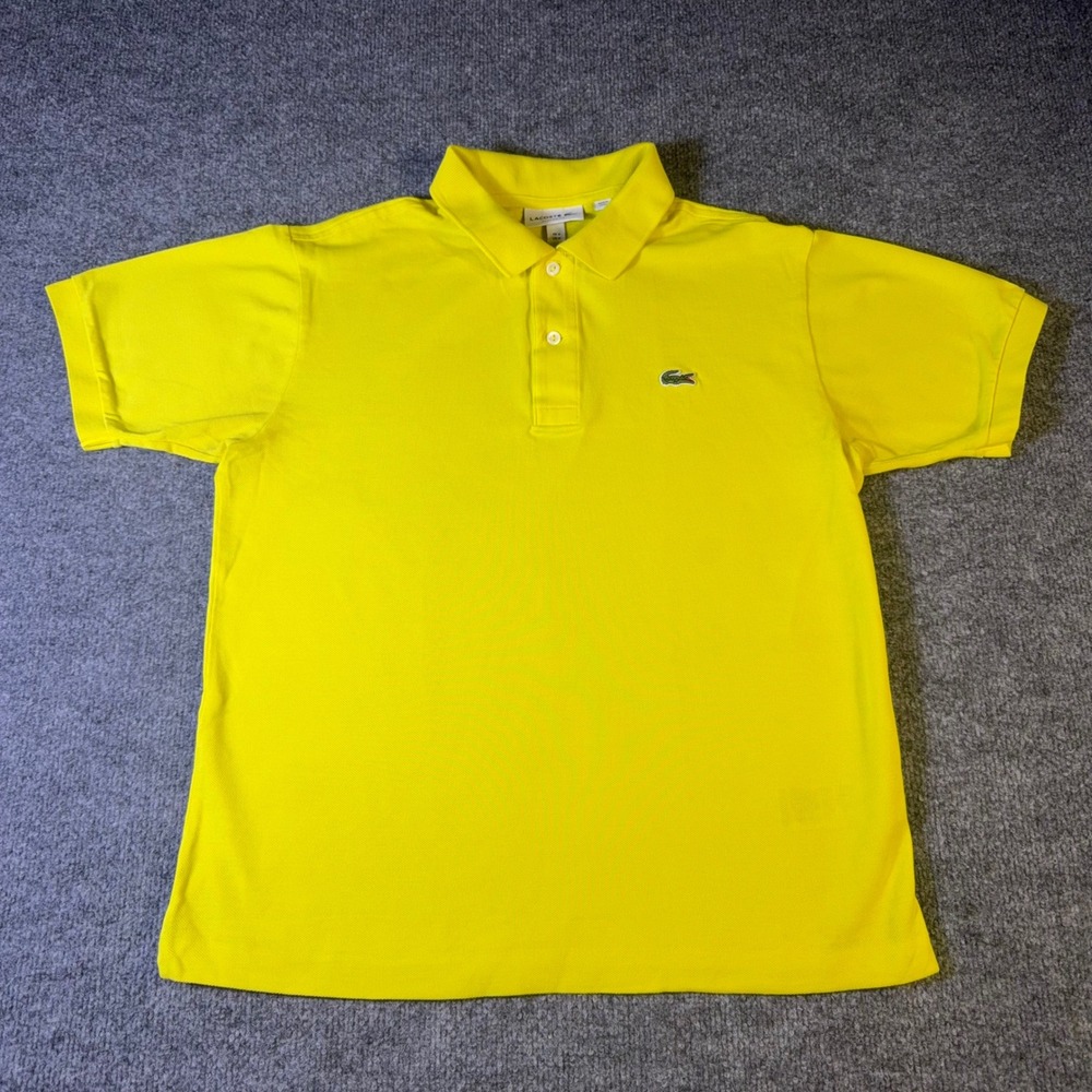 Lacoste Mens Classic Fit Yellow Cotton Pique Polo Shirt Size US M FR 4